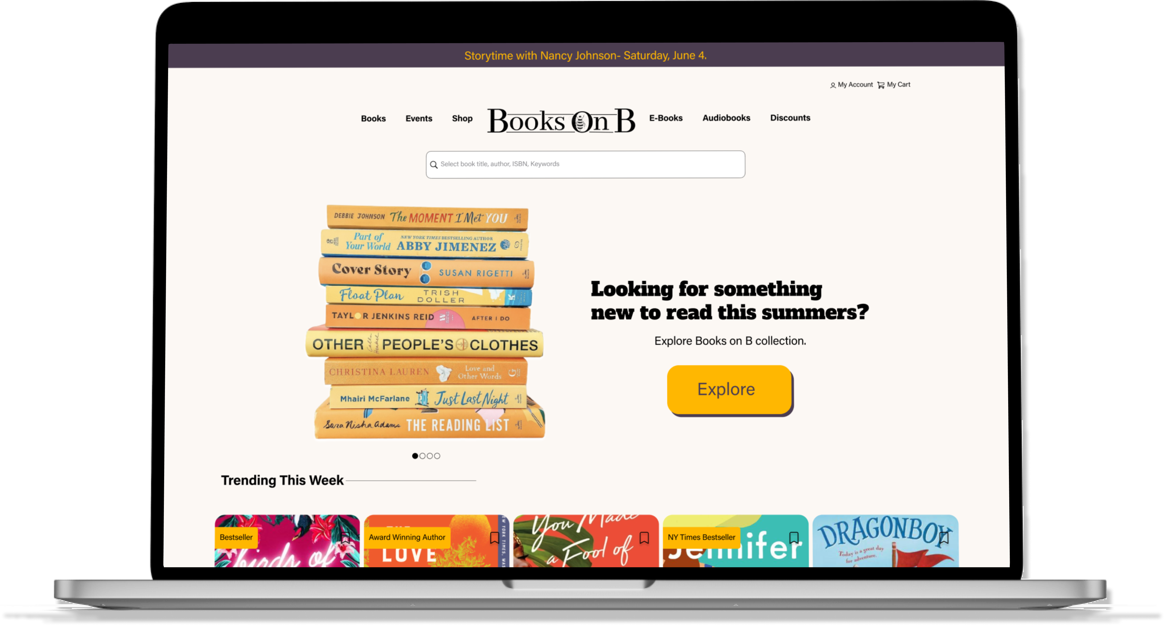 Books on B Homepage Design 1