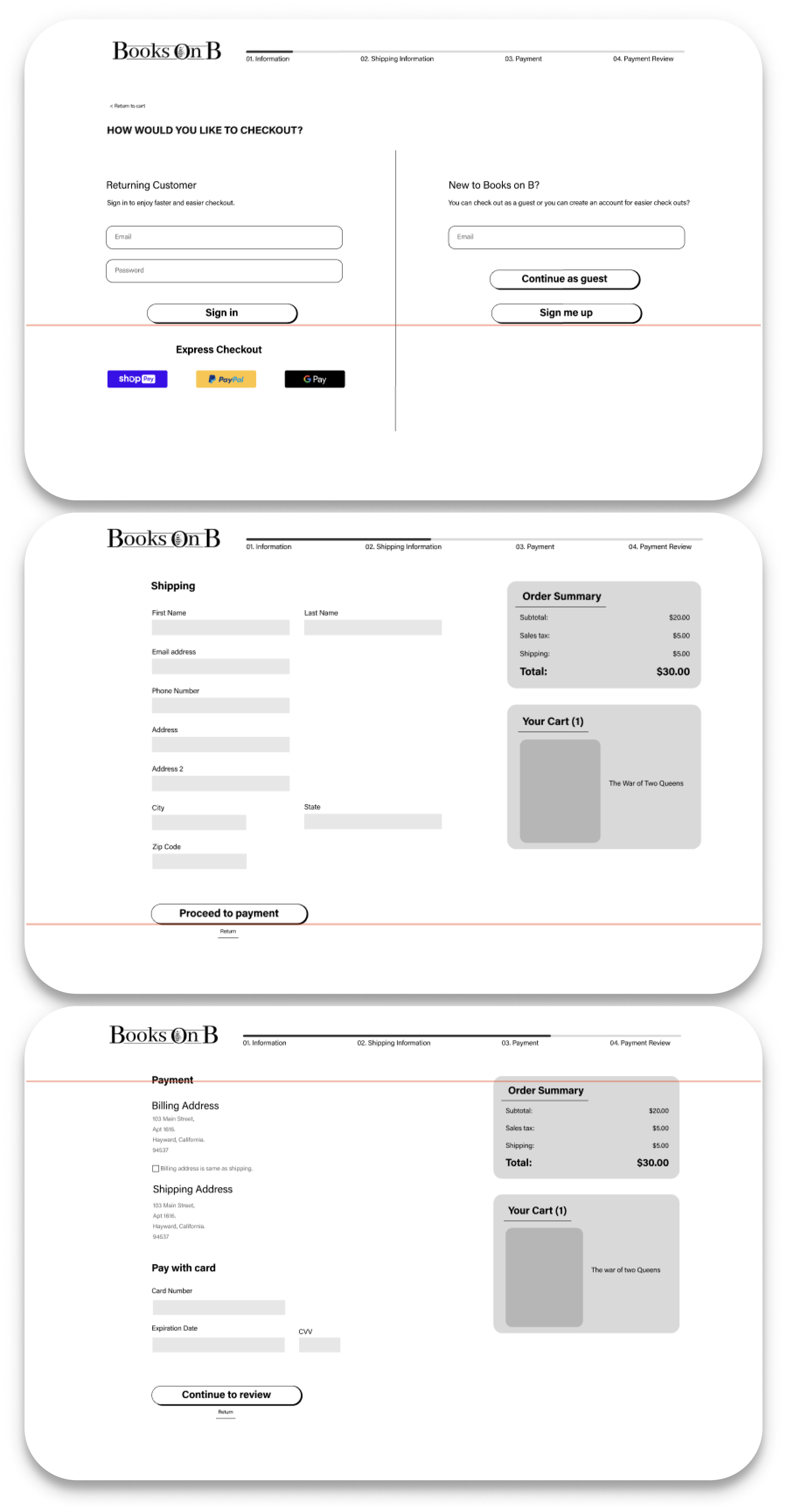 Checkout Wireframe