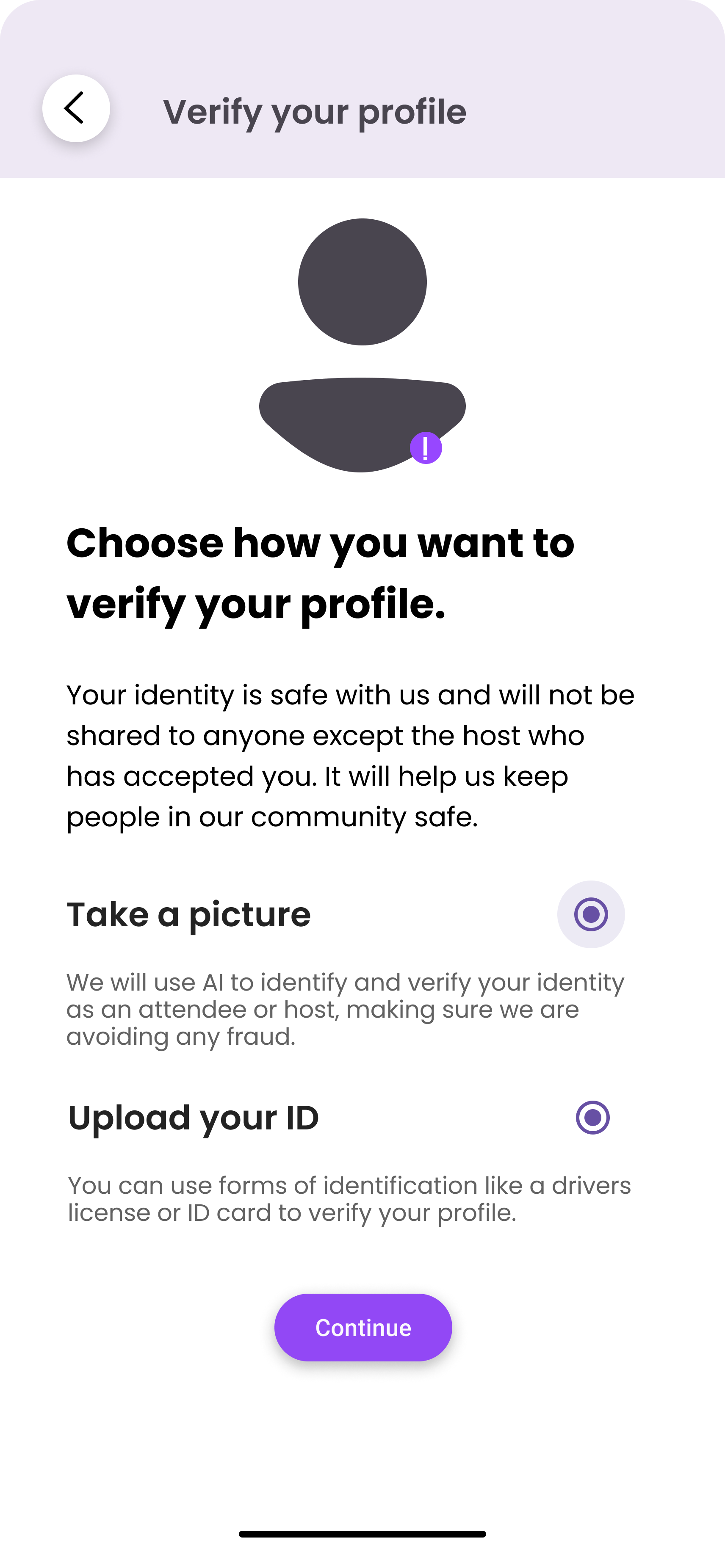 Multiple verification options for security