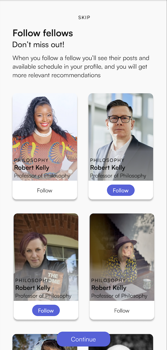 Follow Fellows Onboarding