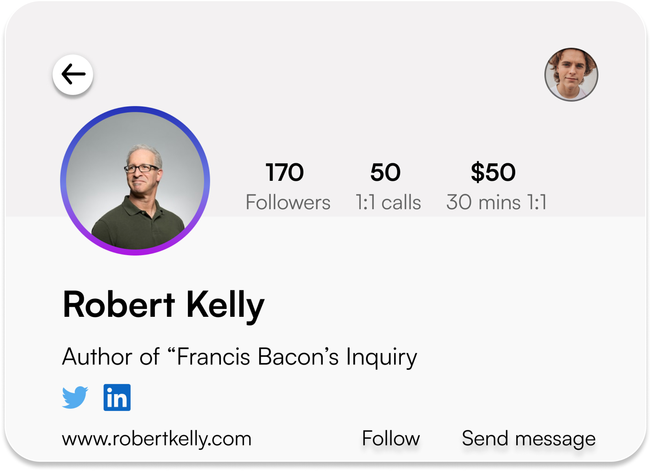 Fellow Top Profile with Animated Ring