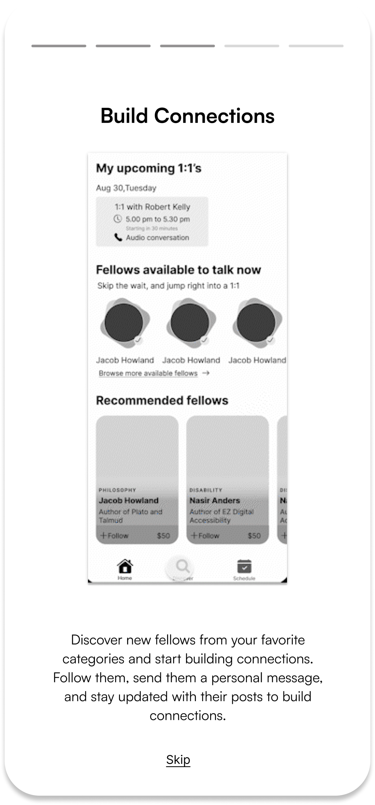 1:1 Questions Screen