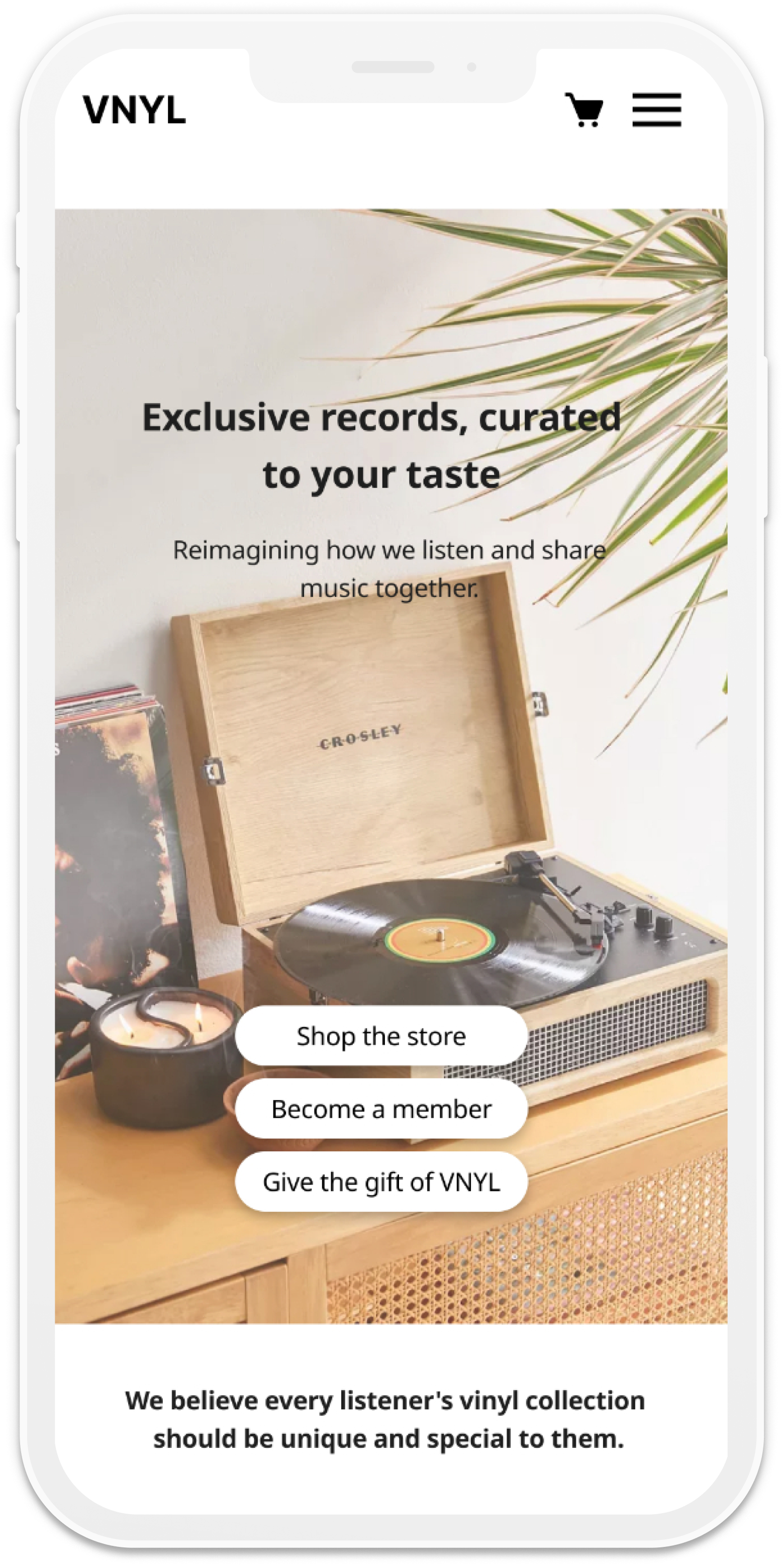 VNYL Website Preview